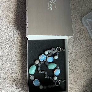 Fashion Jewelry Blue and Green Beaded Necklace